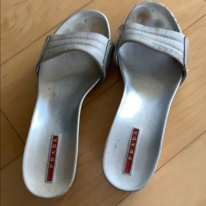 Prada wooden platform sandals  Authentic size 7.5